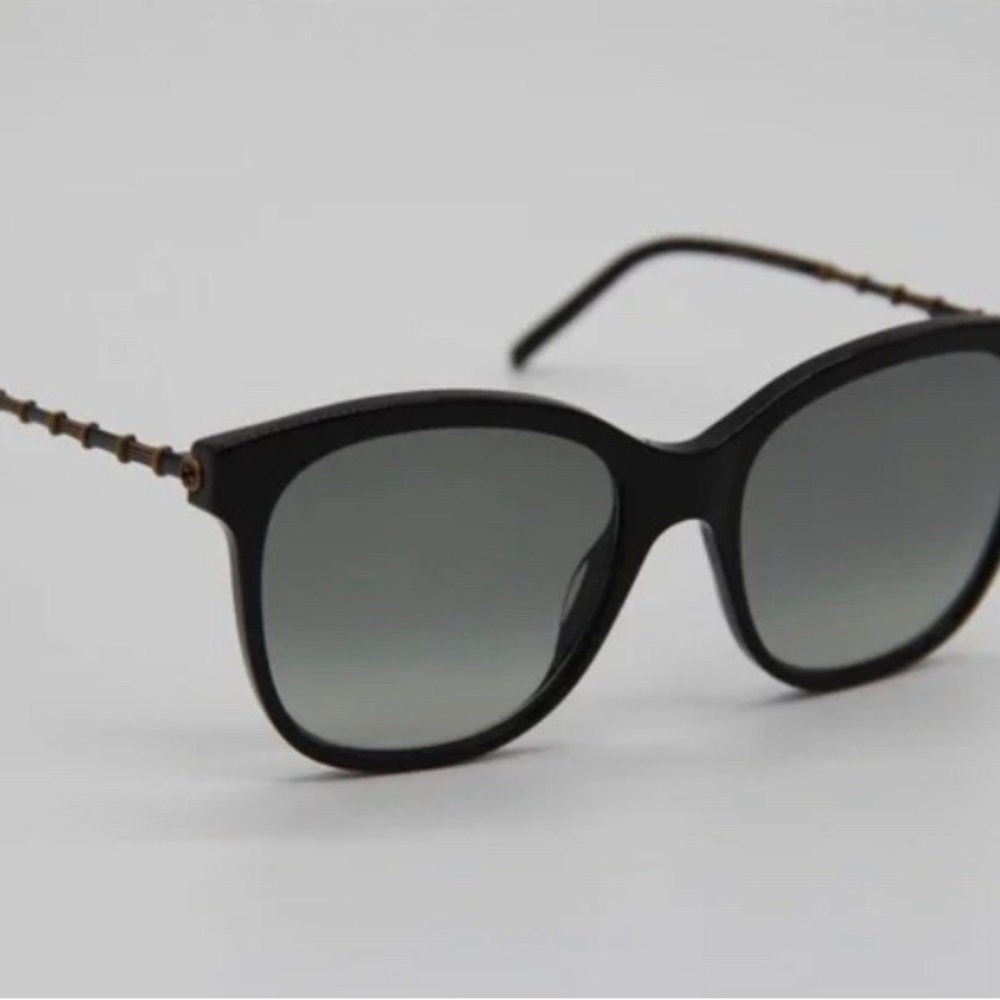 GUCCI WOMENS SQUARE BLACK GOLD GREY SUNGLASSES GG0654S-30008562-001 - Picture 9 of 12